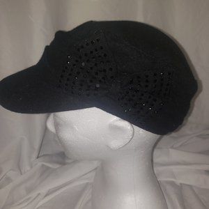 Black Sparkle Bowtie Hat